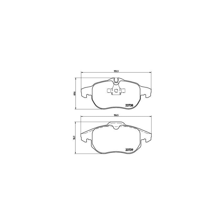 Brembo P 59 043X Brake Pad Set Prepared For Wear Indicator