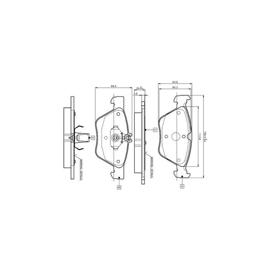 Bosch 0986Tb2034 Brake Pad Set Excl Wear Warning Contact With Accessories