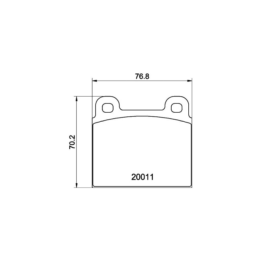 Hella 8DB 355 007 011 Brake Pad Set Not Prepared For Wear Indicator