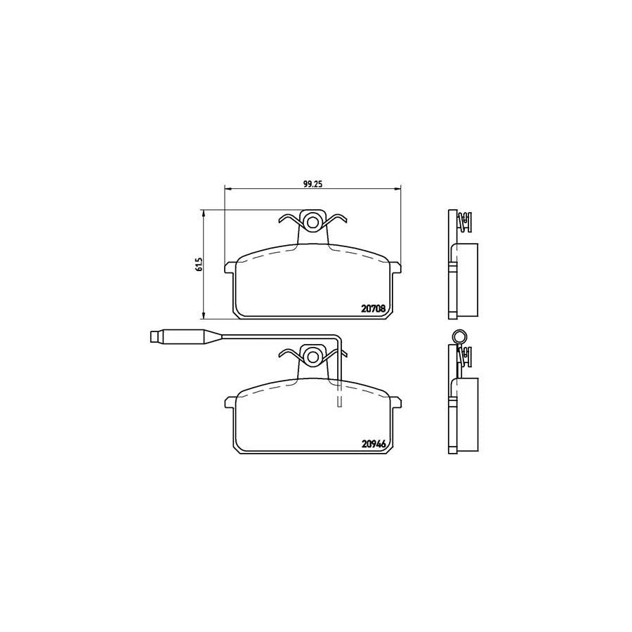 Brembo P 23 024 Brake Pad Set For Lancia Prisma 831 With Brake Caliper Screws