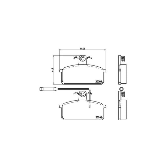 Brembo P 23 024 Brake Pad Set For Lancia Prisma 831 With Brake Caliper Screws