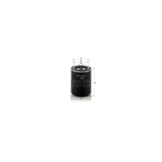 MANN-FILTER W 932/81 Oil Filter Spin-on Filter, with one anti-return valve