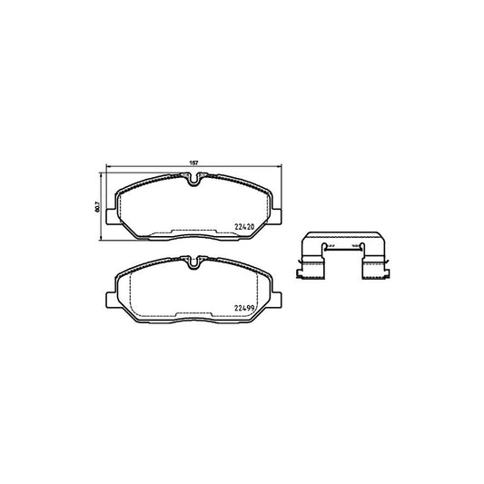 Hella 8DB 355 025 231 Brake Pad Set For Hyundai H350 Prepared For Wear Indicator With Accessories