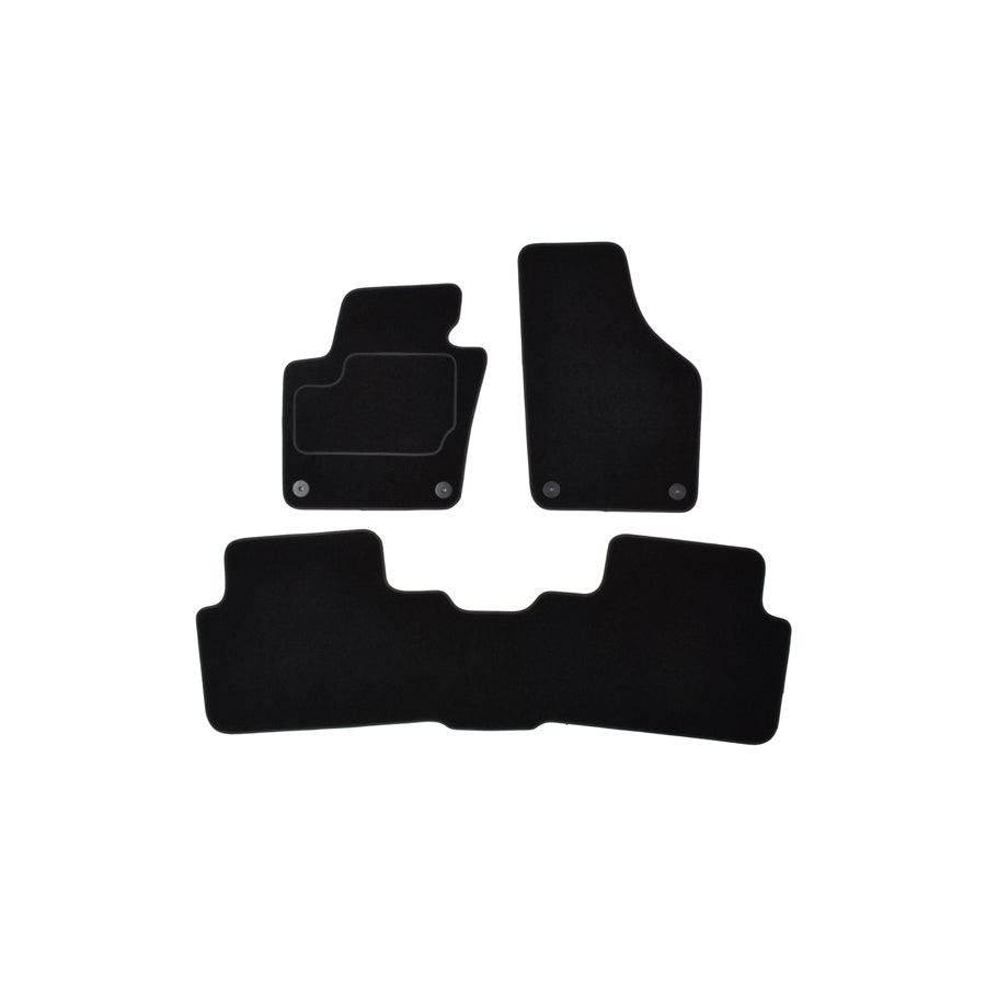 CUSTOPOL Tailored 122776 Floor mat set Textile, Front and Rear, Quantity: 4, Black