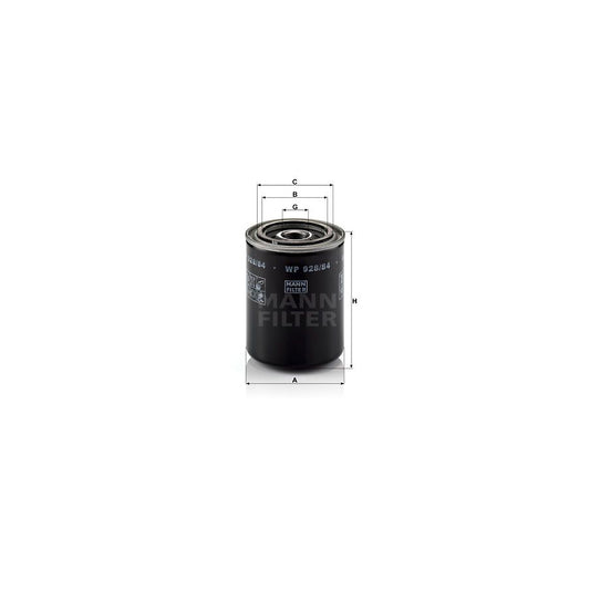 MANN-FILTER WP 928/84 Oil Filter Spin-on Filter, with one anti-return valve