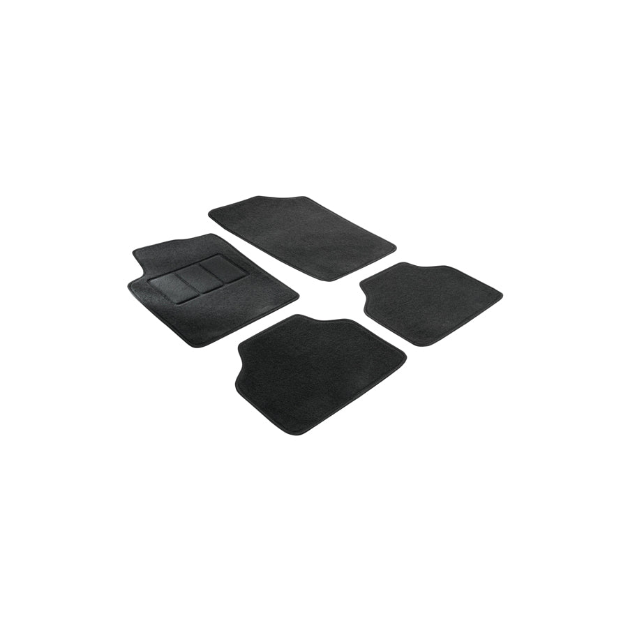 WALSER Tailored 14607 Floor mat set Textile, Front and Rear, Quantity: 4, Black
