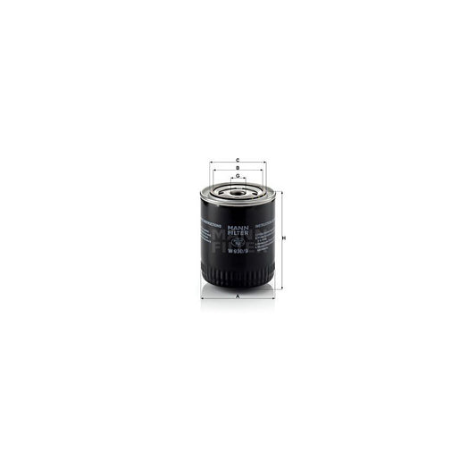 MANN-FILTER W 930/9 Oil Filter suitable for MERCEDES-BENZ Henschel 2-t Spin-on Filter, with one anti-return valve