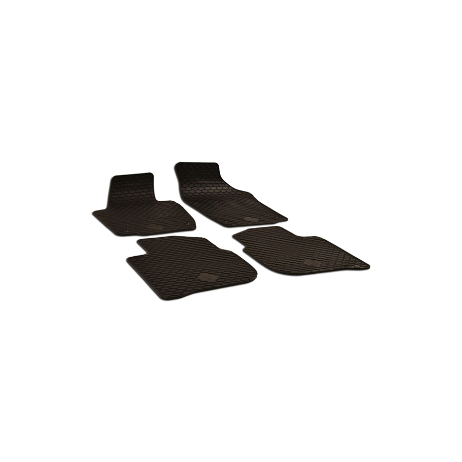 WALSER 50683 Floor mat set Elastomer, Front and Rear, Quantity: 4, Black