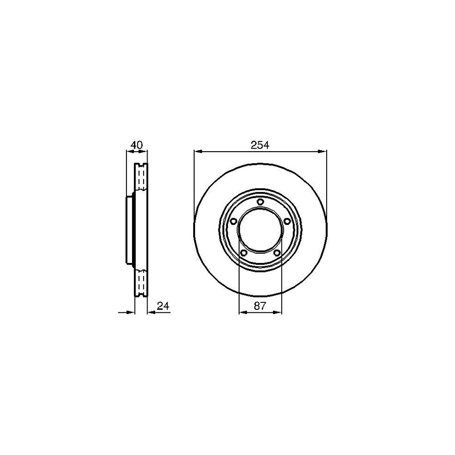 BOSCH 0 986 478 663 Brake Disc Internally Vented Vented Oiled