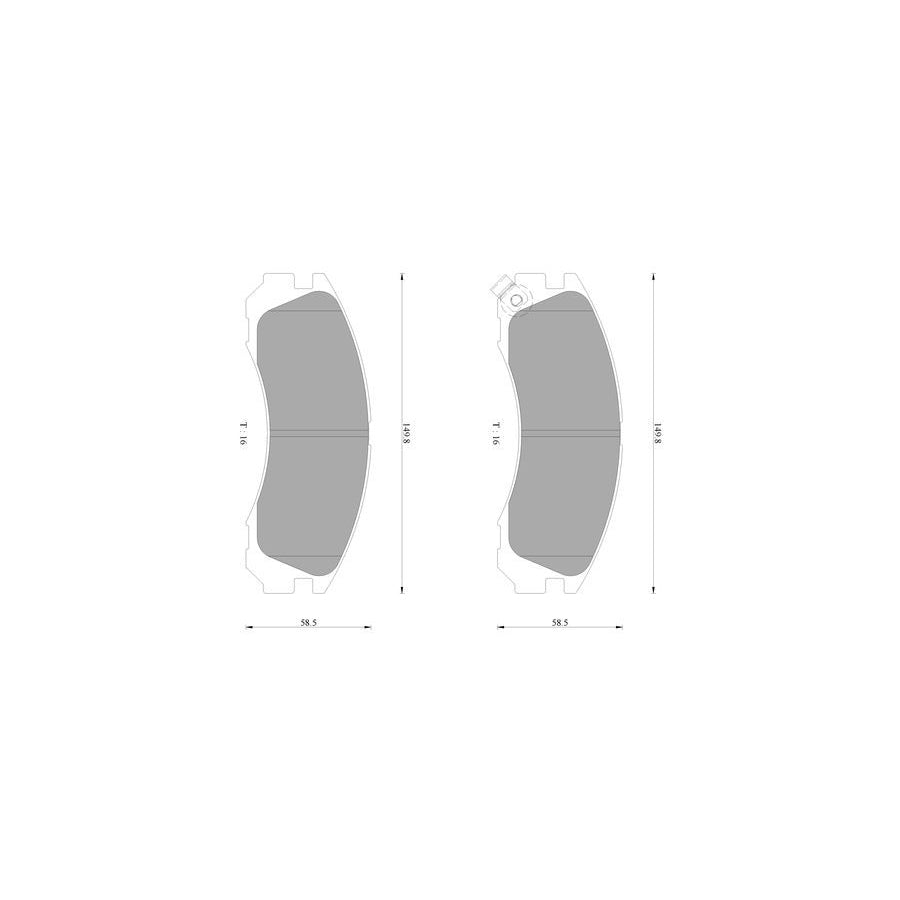 Bosch 0986Ab2065 Brake Pad Set With Acoustic Wear Warning BP2065N