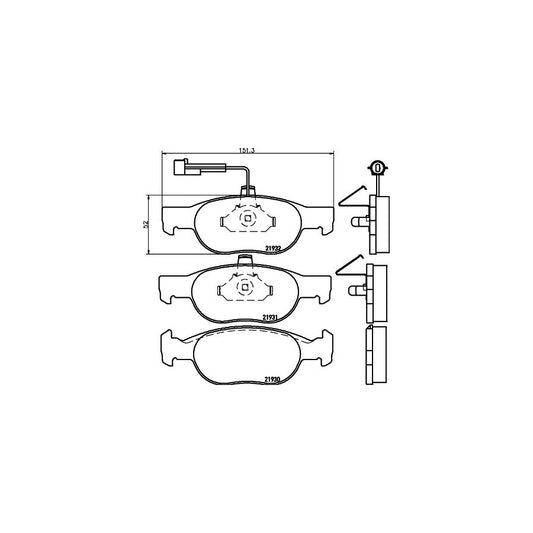 Hella 8DB 355 007 921 Brake Pad Set With Integrated Wear Warning Contact