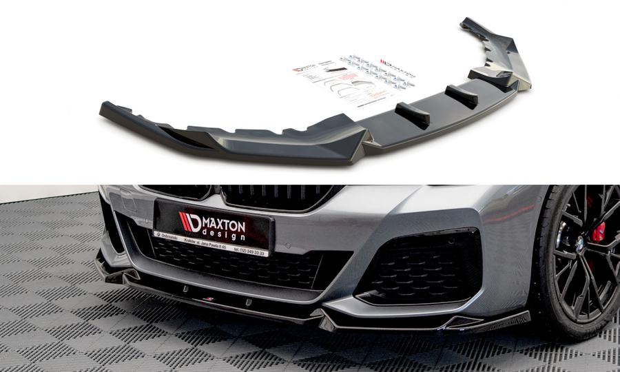 Maxton Design BM-5-G30F-MPACK-FD1T Front Splitter V.1 BMW Series 5 G30 Facelift M-Pack | Duco Car Parts UK Car Parts