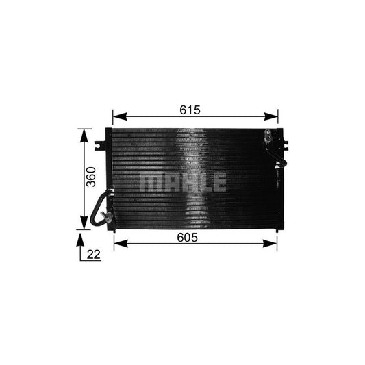MAHLE ORIGINAL AC 186 000S Air conditioning condenser for MITSUBISHI PAJERO / SHOGUN without dryer
