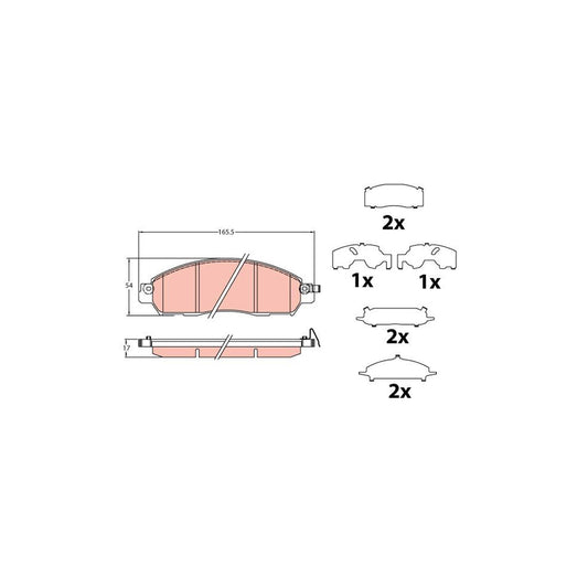 TRW Gdb2182 Brake Pad Set With Acoustic Wear Warning With Accessories
