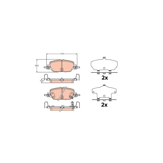 TRW Gdb2217 Brake Pad Set For Honda Cr V V Rw Rt With Acoustic Wear Warning With Accessories