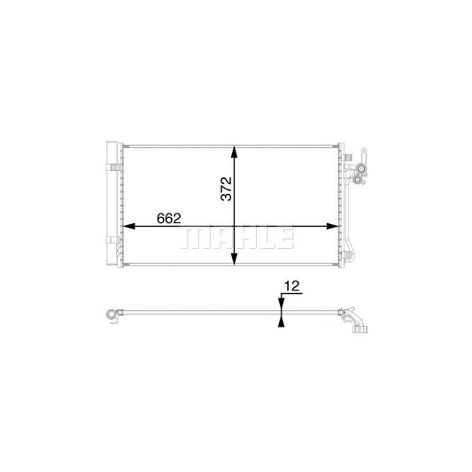 MAHLE ORIGINAL AC 65 000P Air conditioning condenser with gaskets/seals, with dryer