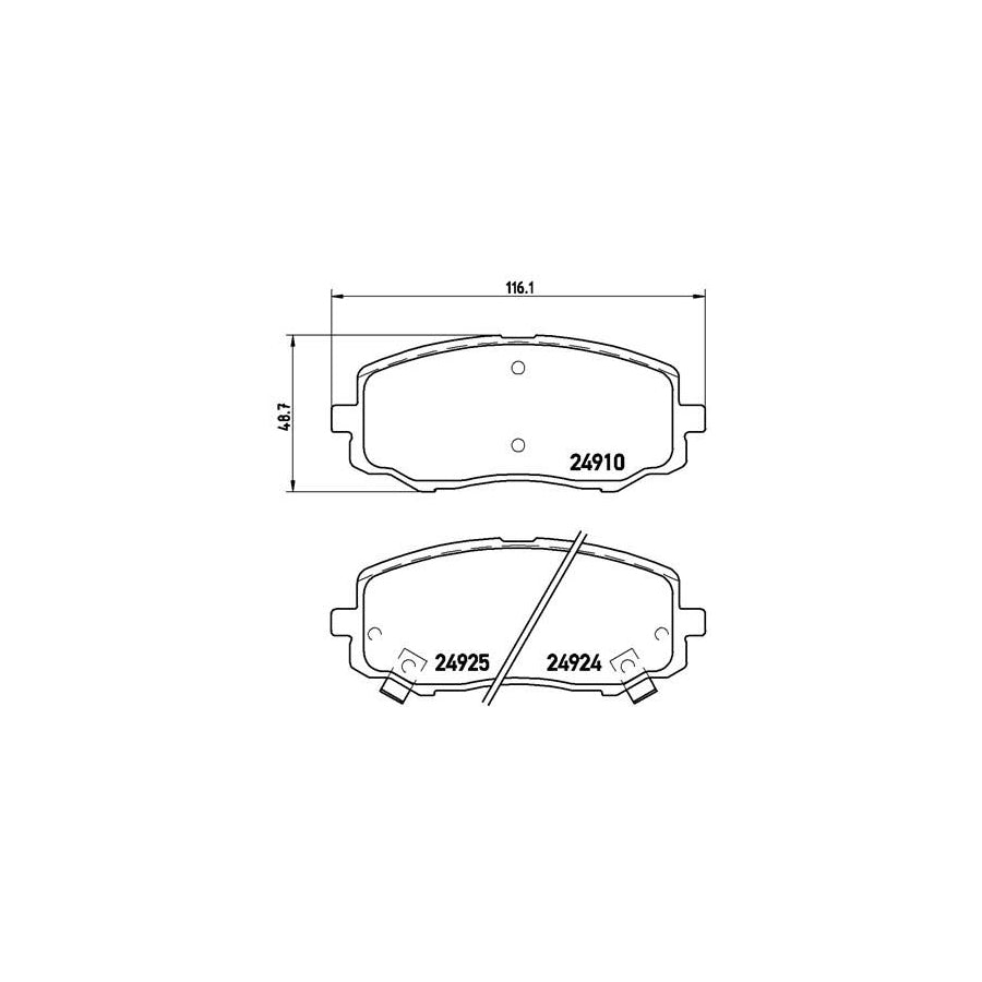 Brembo P 30 045 Brake Pad Set For Hyundai I20 With Acoustic Wear Warning