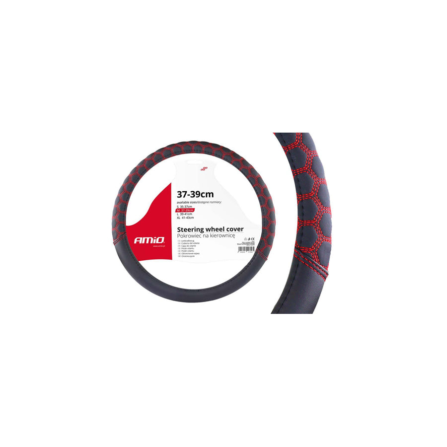 AMiO SWC-23-M 02560 Steering wheel cover Black, ?: 37-39cm, Leatherette