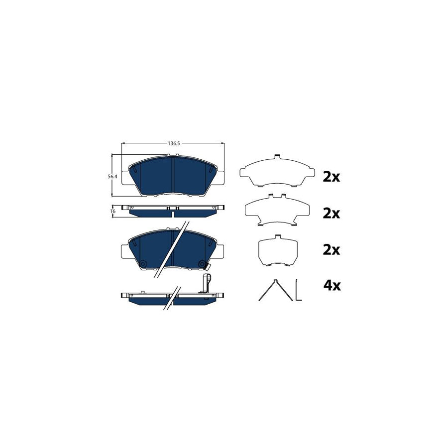 TRW Gdb3493Bte Brake Pad Set With Acoustic Wear Warning With Accessories