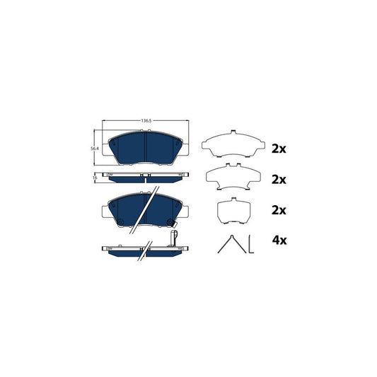 TRW Gdb3493Bte Brake Pad Set With Acoustic Wear Warning With Accessories