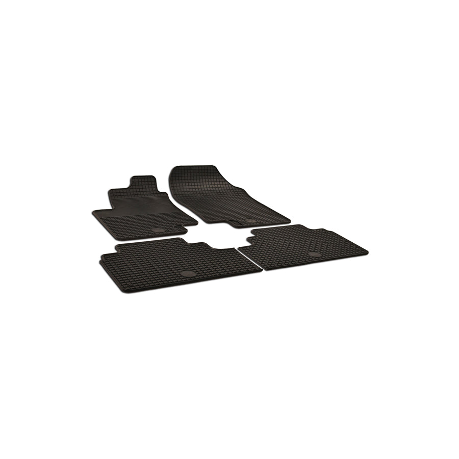 WALSER 50356 Floor mat set Elastomer, Front and Rear, Quantity: 4, Black
