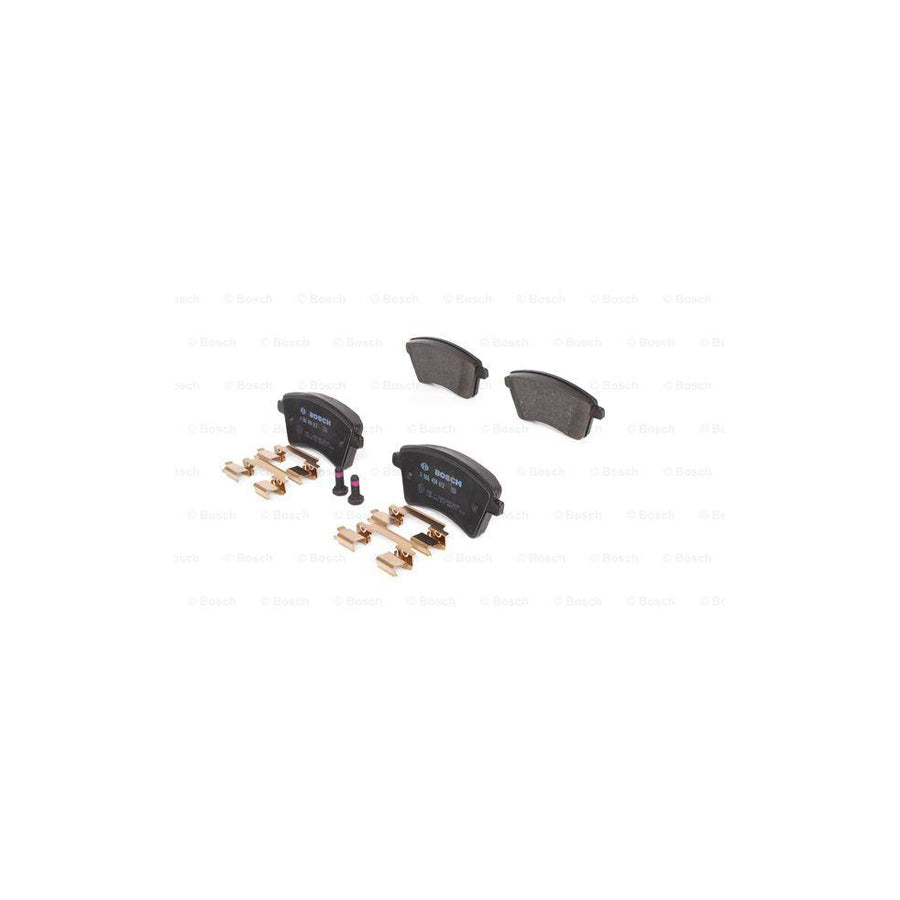 Bosch 0986494612 Brake Pad Set With Anti Squeak Plate With Bolts Screws With Mounting Manual BP1222