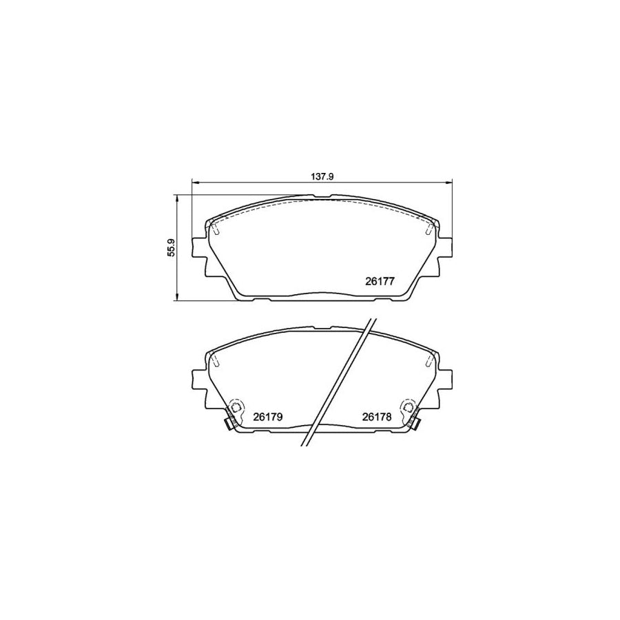 Brembo P 49 065 Brake Pad Set For Mazda 3 With Acoustic Wear Warning With Anti Squeak Plate