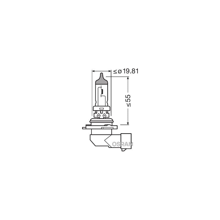 OSRAM 9006NL Bulb, spotlight HB4 12V 51W P22d 4200K Halogen