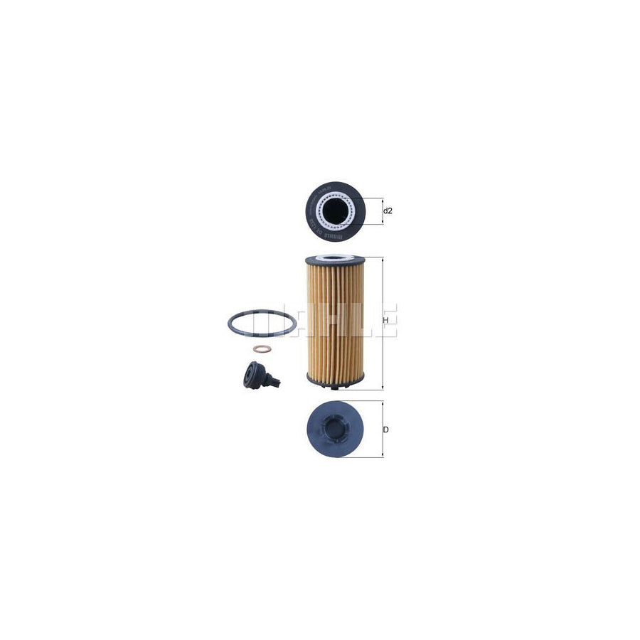 MAHLE ORIGINAL OX 1238D Oil Filter Filter Insert