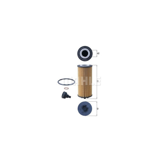 MAHLE ORIGINAL OX 1238D Oil Filter Filter Insert
