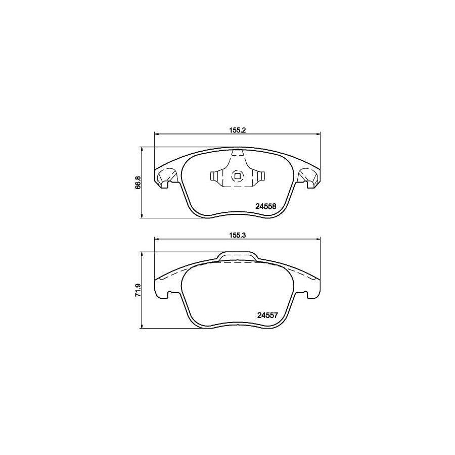 Hella 8DB 355 015 561 Brake Pad Set Not Prepared For Wear Indicator