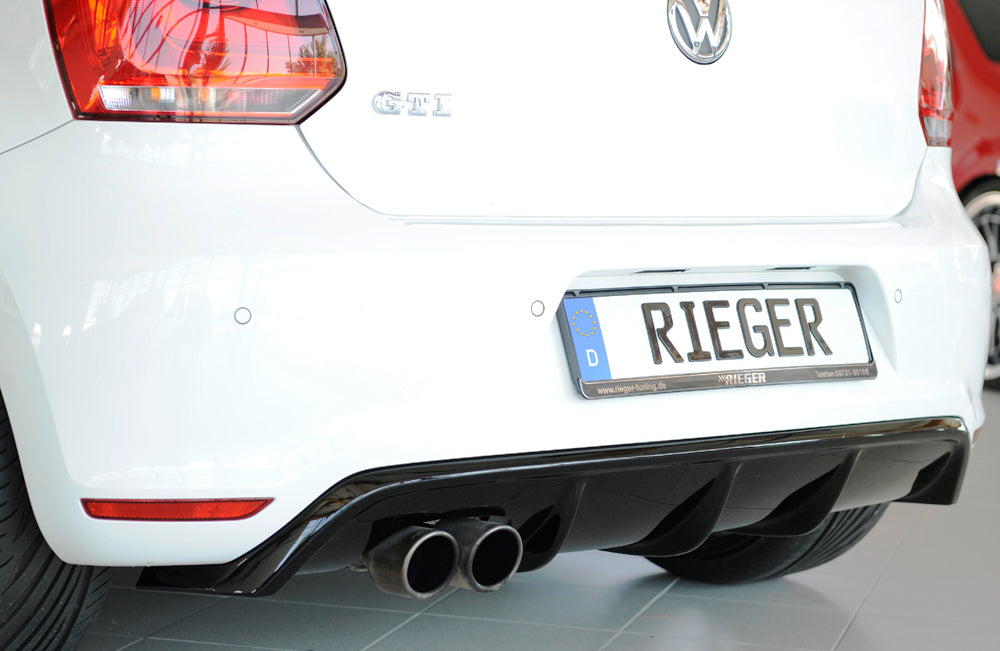 Rieger 00088039 VW 6R Mk6 Polo Rear Diffuser for Twin Tailpipe Left - Glossy Black