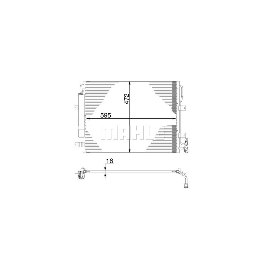 MAHLE ORIGINAL AC 273 000S Air conditioning condenser with dryer