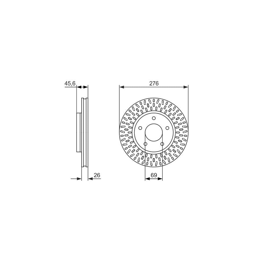 BOSCH 0 986 479 783 Brake Disc for MITSUBISHI LANCER Vented Oiled