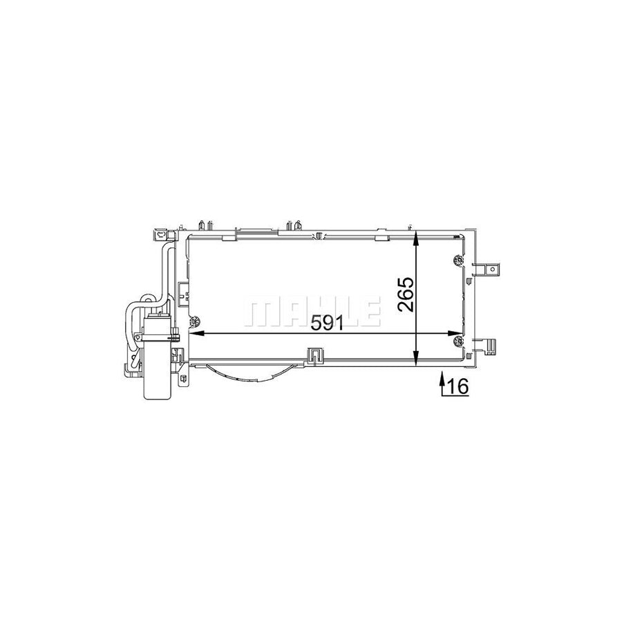MAHLE ORIGINAL AC 309 001S Air conditioning condenser without dryer