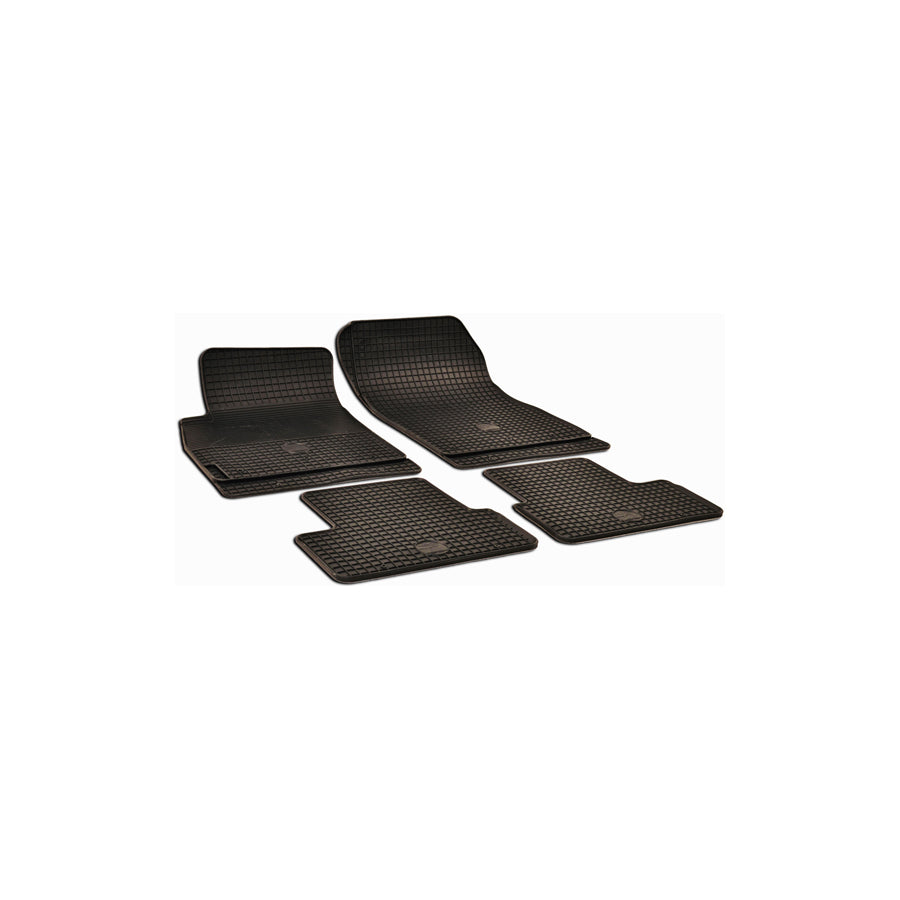 WALSER Tailored 50476 Floor mat set Elastomer, Front and Rear, Quantity: 4, Black