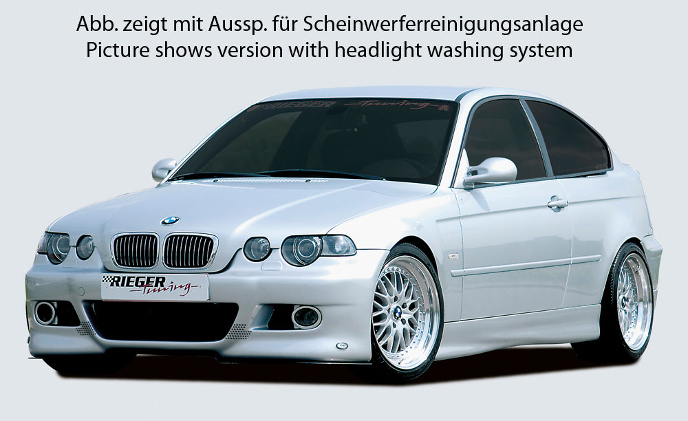 Rieger 00050302 BMW 3 Series E46 Front Bumper -  Matte Black