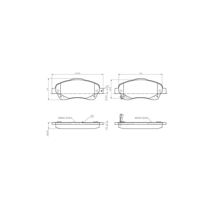Bosch 0986Tb2463 Brake Pad Set Excl Wear Warning Contact With Accessories