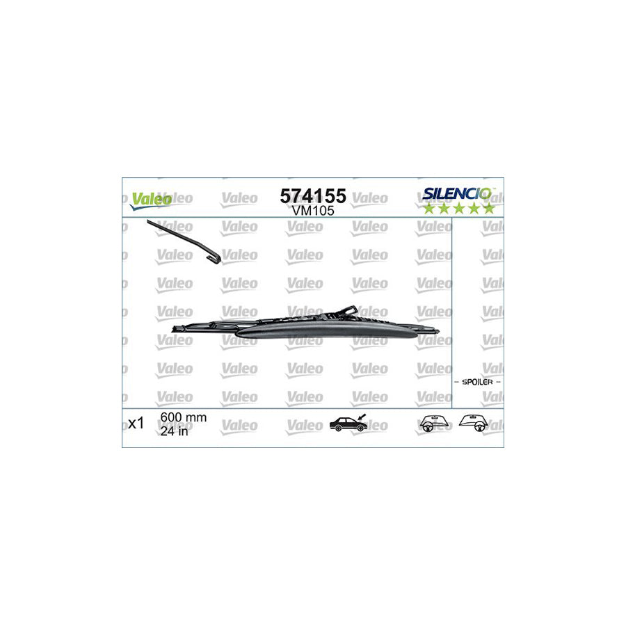 Valeo Silencio Conventional Single 574155 Wiper Blade | Duco Car Parts UK Car Parts