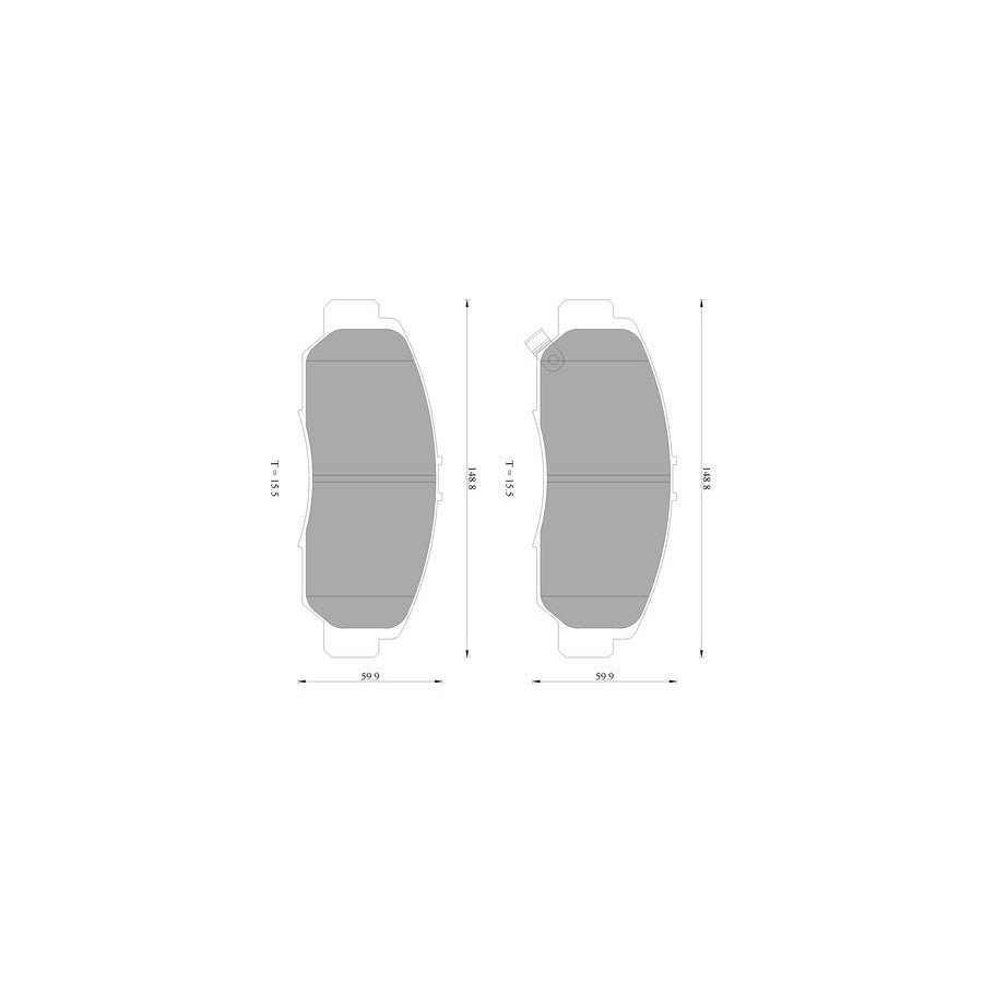 Bosch 0986Ab2387 Brake Pad Set With Acoustic Wear Warning BP2387N