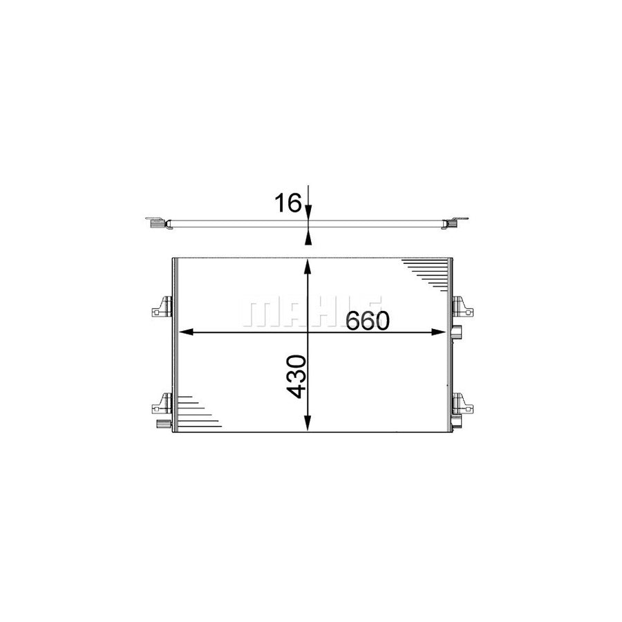 MAHLE ORIGINAL AC 355 000S Air conditioning condenser for RENAULT ESPACE with bolts/screws, without dryer