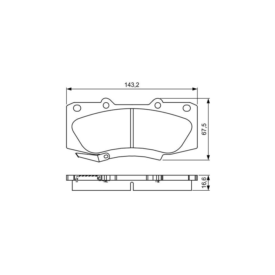 Bosch 0986495302 Brake Pad Set For Toyota Hilux Vii Pickup With Acoustic Wear Warning With Mounting Manual BP1591