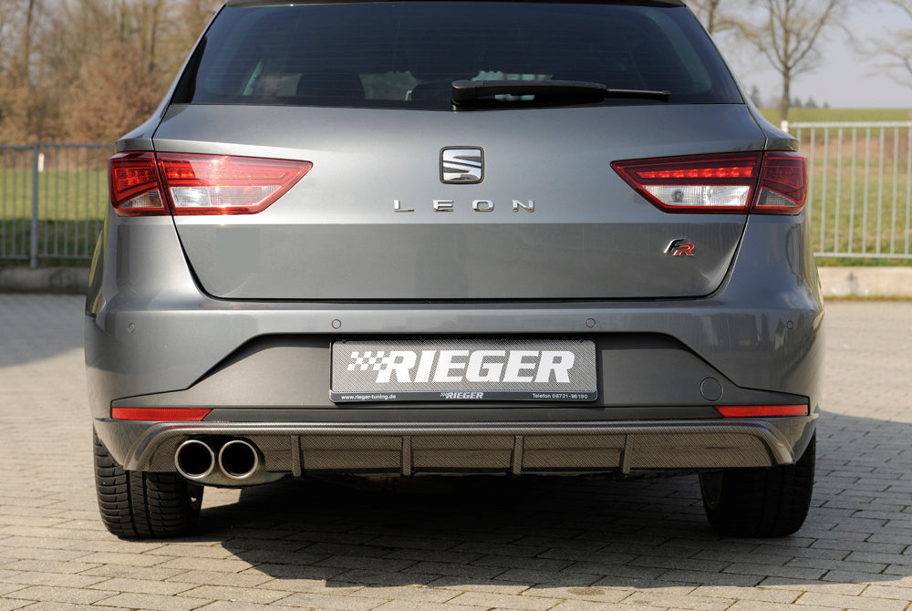 Rieger 00099284 SEAT 5F Leon FR Rear Diffuser for Twin Tailpipe Left - Carbon-Look