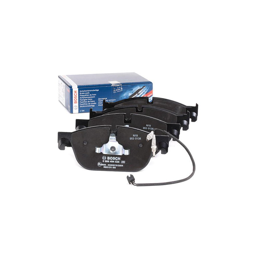 Bosch 0986494526 Brake Pad Set Incl Wear Warning Contact With Anti Squeak Plate With Piston Clip BP1447