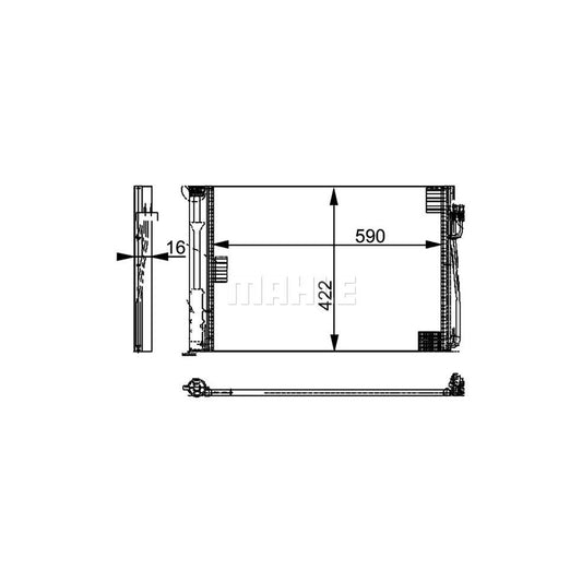 MAHLE ORIGINAL AC 344 000P Air conditioning condenser with dryer