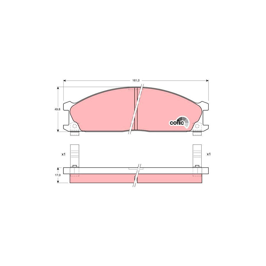 TRW Cotec Gdb766 Brake Pad Set With Acoustic Wear Warning