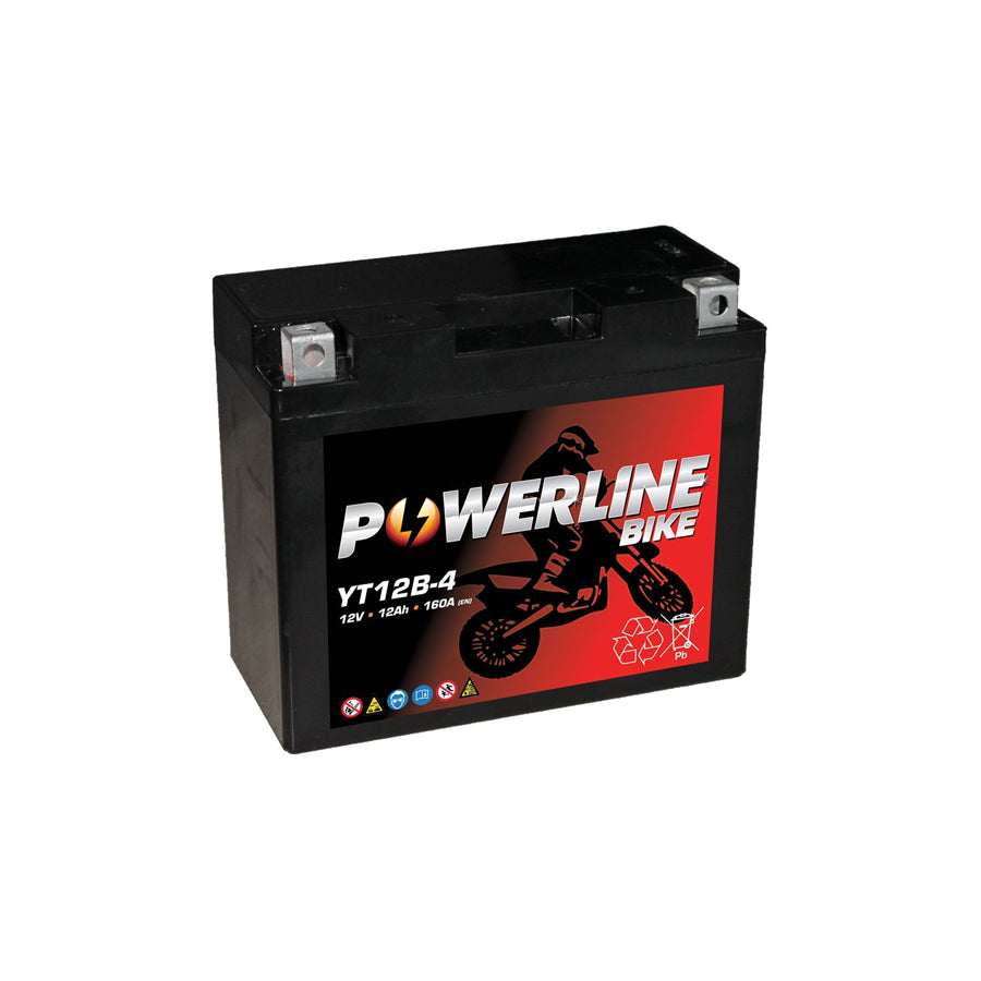Powerline YT12B-4 Motorcycle Battery 12V 12Ah YT12B4