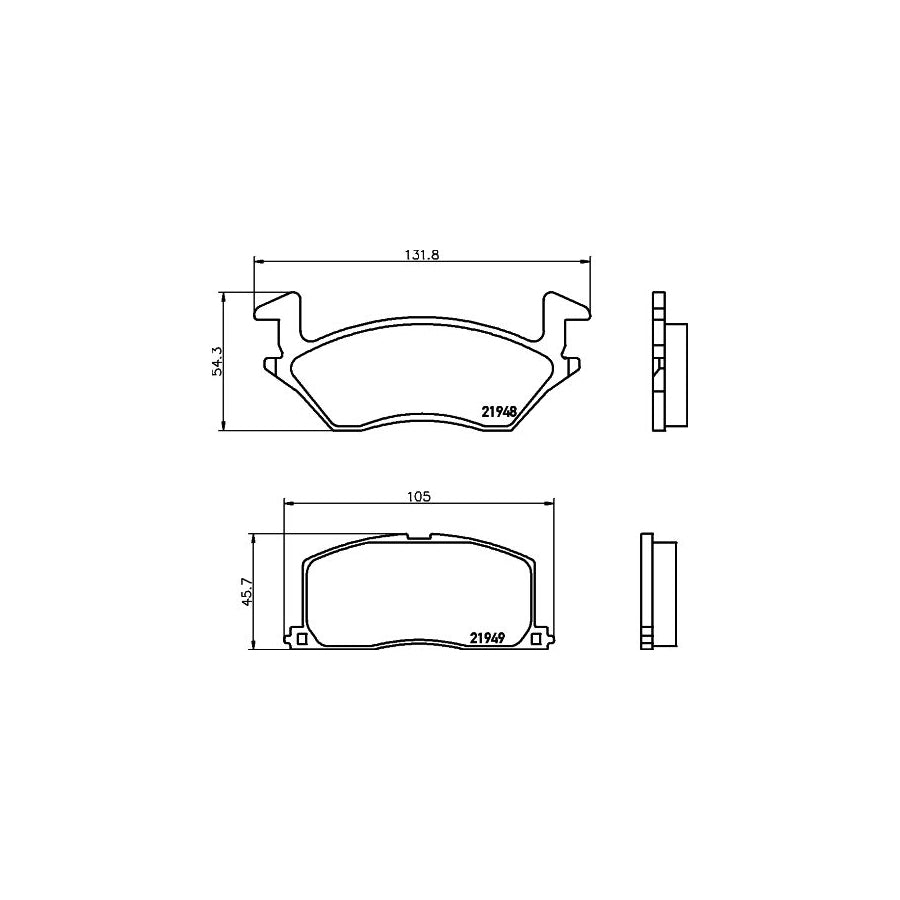 Hella 8DB 355 016 781 Brake Pad Set For Toyota Starlet Iv Hatchback P80 Prepared For Wear Indicator