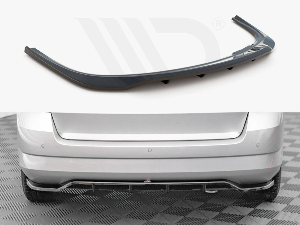 Maxton Design SK-FA-3-RD1T+RD2T Central Rear Splitter (vertical Bars) Skoda Fabia Combi MK3 (2014-2019) | Duco Car Parts UK Car Parts