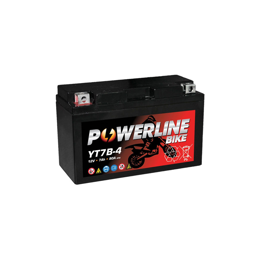 Powerline YT7B-4 Motorcycle Battery 12V 7Ah YT7B4